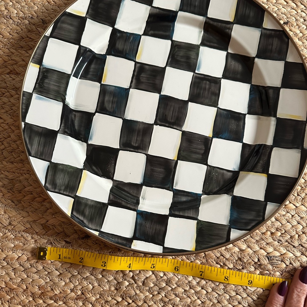 MacKenzie-Childs Black and White Checkered Plate - Picture 4 of 5